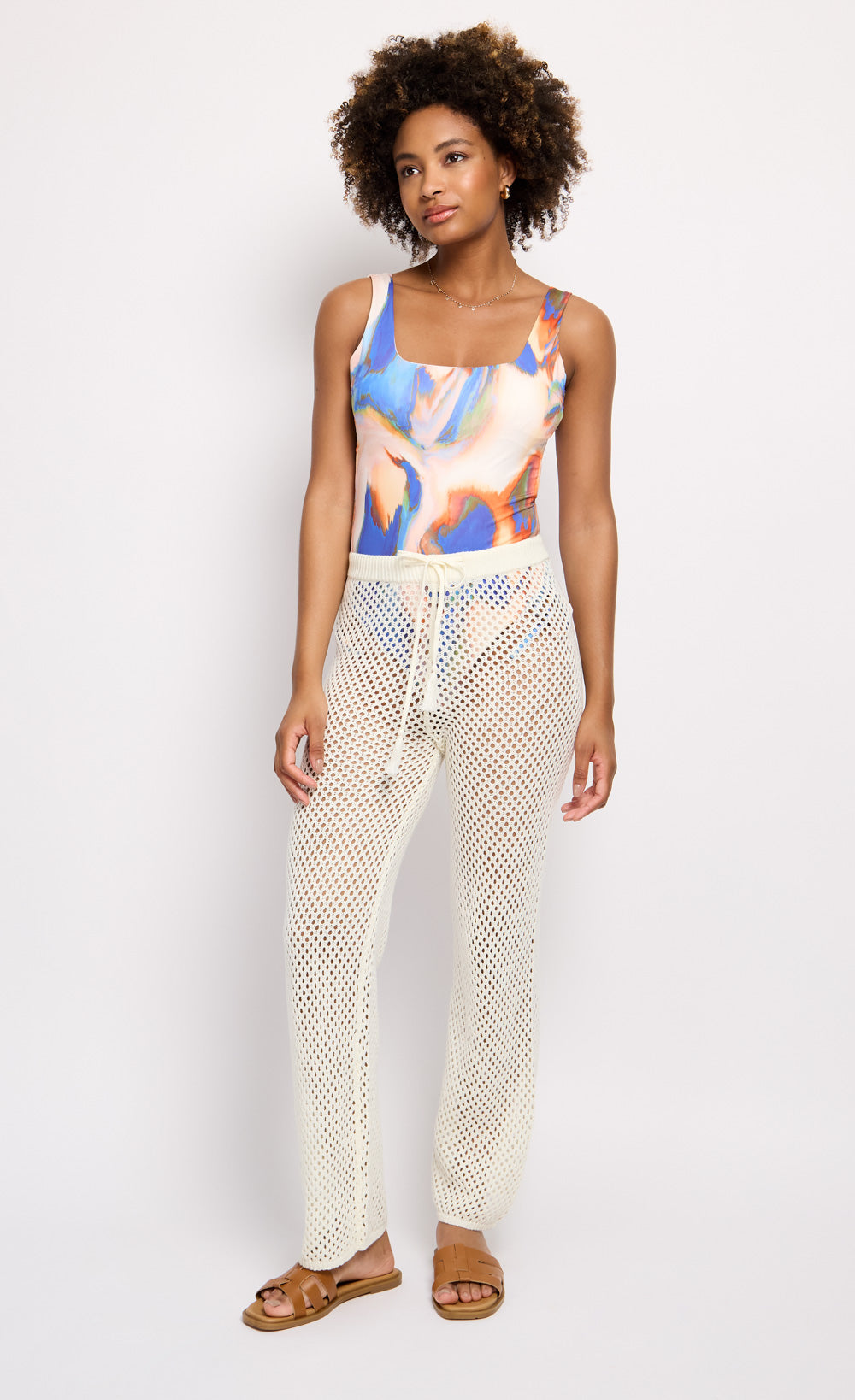 Marble One-Piece Rushed Swimsuit