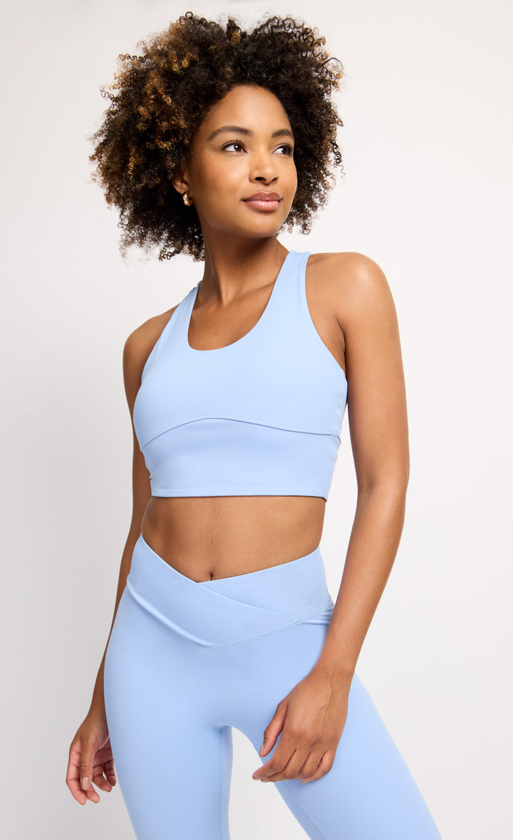 Light Blue Scoop Sports Bra